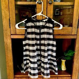 Madewell Shirred Organza Top in Gingham XXS